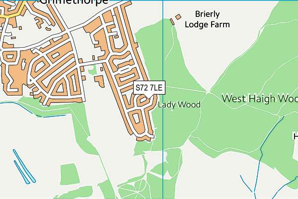 S72 7LE map - OS VectorMap District (Ordnance Survey)