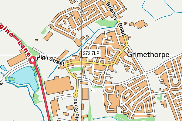 S72 7LP map - OS VectorMap District (Ordnance Survey)