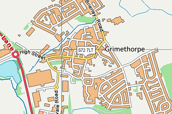 S72 7LT map - OS VectorMap District (Ordnance Survey)