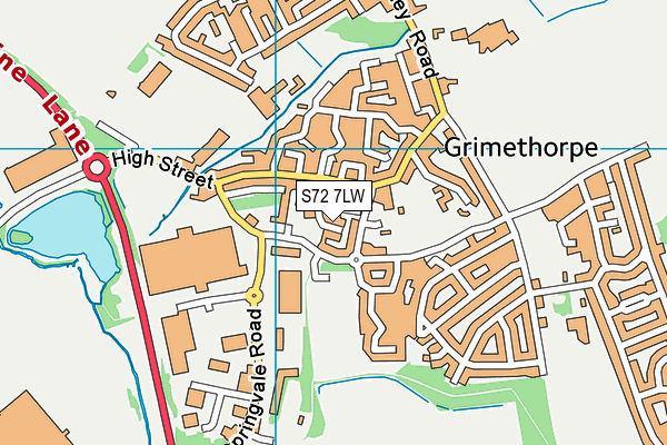 S72 7LW map - OS VectorMap District (Ordnance Survey)