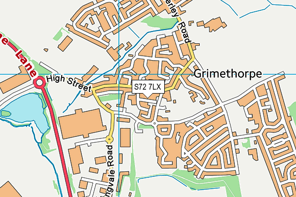 S72 7LX map - OS VectorMap District (Ordnance Survey)