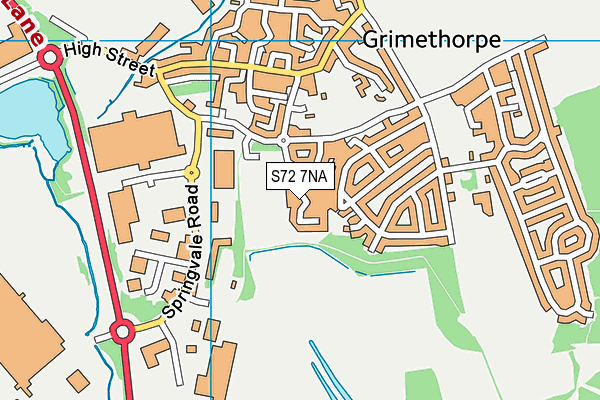 S72 7NA map - OS VectorMap District (Ordnance Survey)