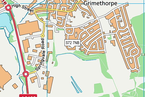 S72 7NB map - OS VectorMap District (Ordnance Survey)