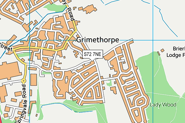 S72 7NE map - OS VectorMap District (Ordnance Survey)