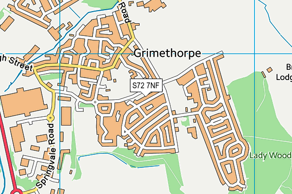 S72 7NF map - OS VectorMap District (Ordnance Survey)