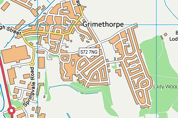 S72 7NG map - OS VectorMap District (Ordnance Survey)