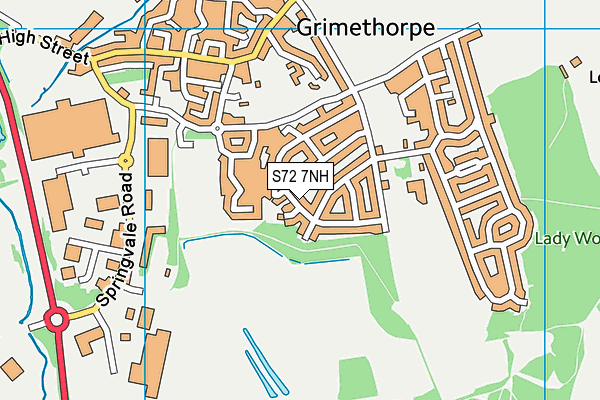 S72 7NH map - OS VectorMap District (Ordnance Survey)