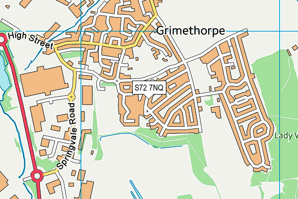 S72 7NQ map - OS VectorMap District (Ordnance Survey)