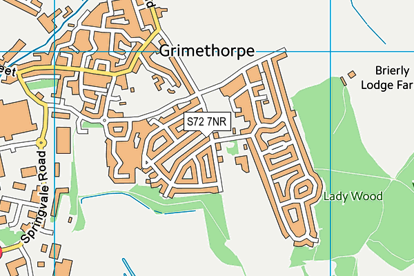 S72 7NR map - OS VectorMap District (Ordnance Survey)