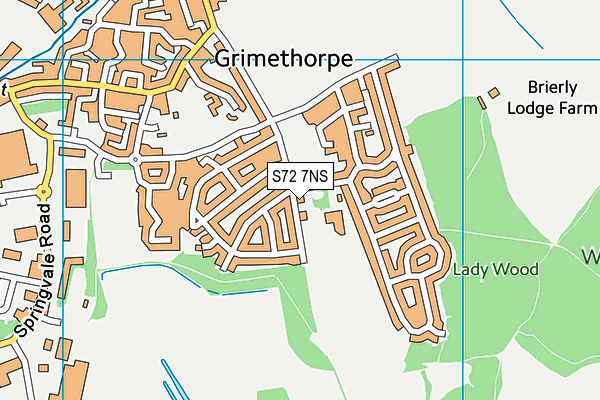 S72 7NS map - OS VectorMap District (Ordnance Survey)