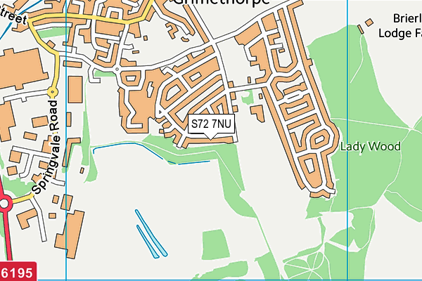 S72 7NU map - OS VectorMap District (Ordnance Survey)