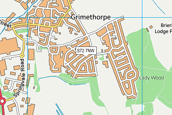 S72 7NW map - OS VectorMap District (Ordnance Survey)