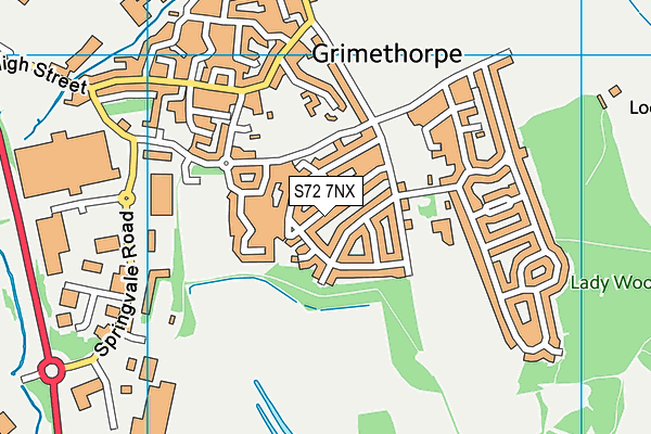 S72 7NX map - OS VectorMap District (Ordnance Survey)