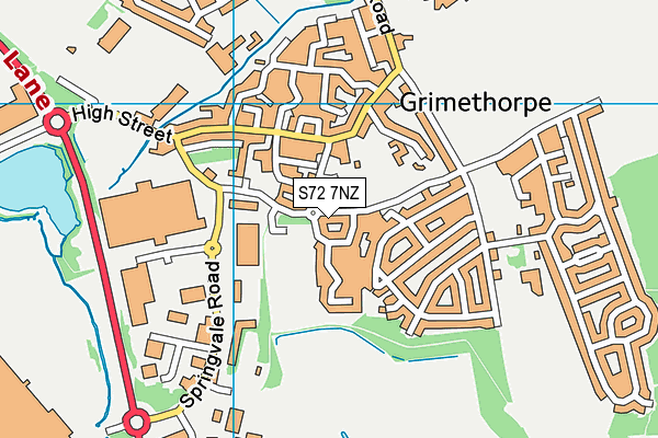 S72 7NZ map - OS VectorMap District (Ordnance Survey)