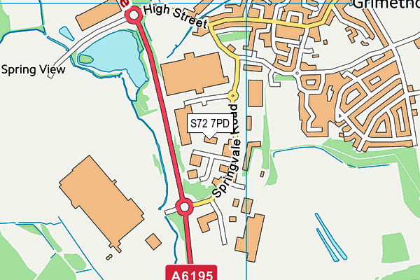 S72 7PD map - OS VectorMap District (Ordnance Survey)