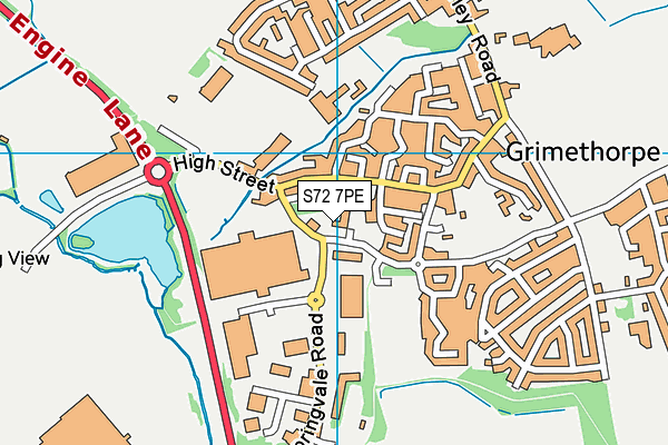 S72 7PE map - OS VectorMap District (Ordnance Survey)