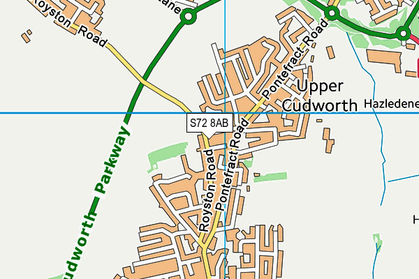 S72 8AB map - OS VectorMap District (Ordnance Survey)