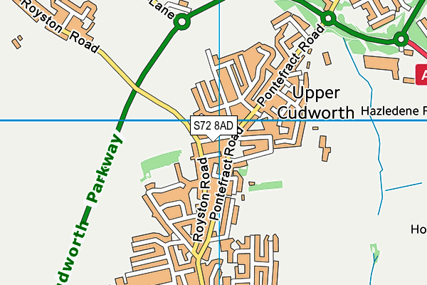 S72 8AD map - OS VectorMap District (Ordnance Survey)