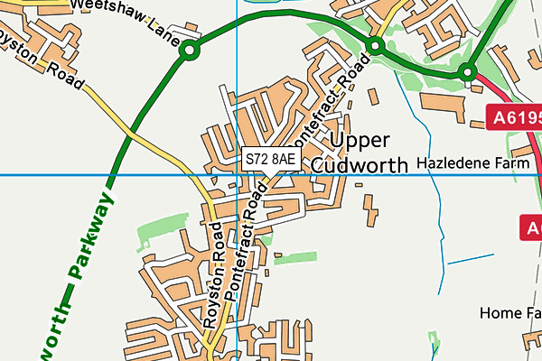 S72 8AE map - OS VectorMap District (Ordnance Survey)