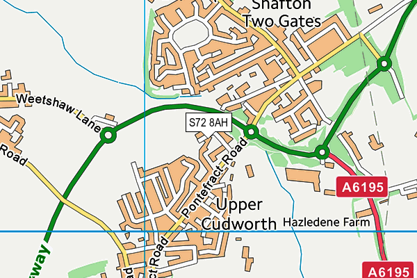 S72 8AH map - OS VectorMap District (Ordnance Survey)