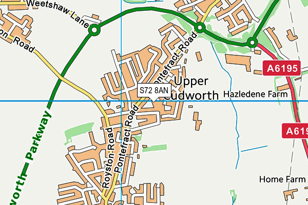 S72 8AN map - OS VectorMap District (Ordnance Survey)