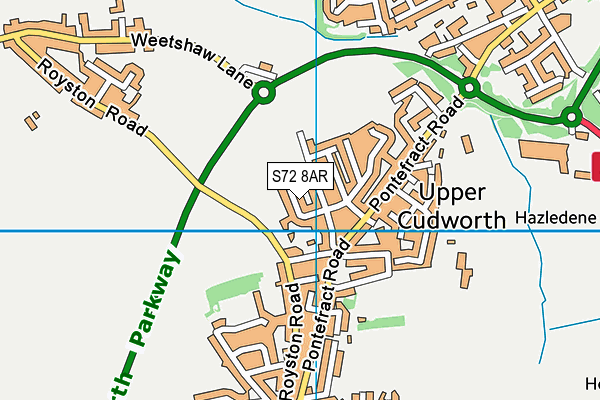 S72 8AR map - OS VectorMap District (Ordnance Survey)