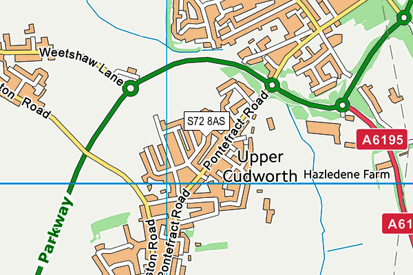 S72 8AS map - OS VectorMap District (Ordnance Survey)