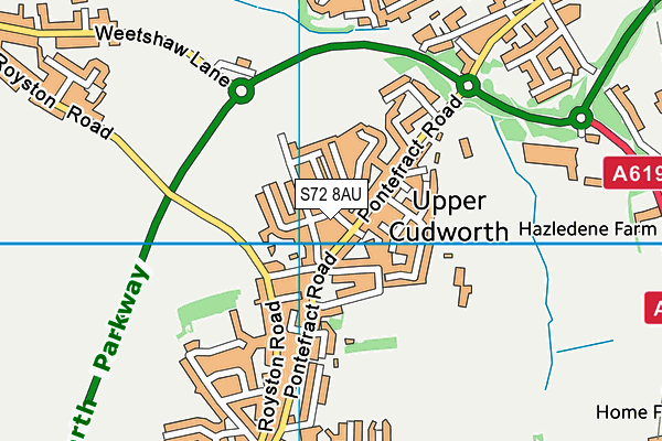 S72 8AU map - OS VectorMap District (Ordnance Survey)