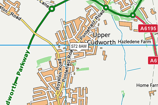 S72 8AW map - OS VectorMap District (Ordnance Survey)