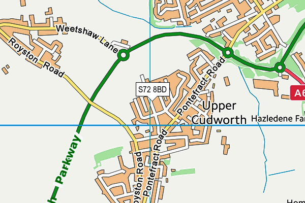 S72 8BD map - OS VectorMap District (Ordnance Survey)