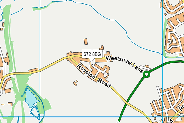 S72 8BG map - OS VectorMap District (Ordnance Survey)