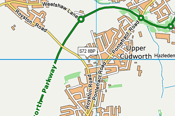 S72 8BP map - OS VectorMap District (Ordnance Survey)