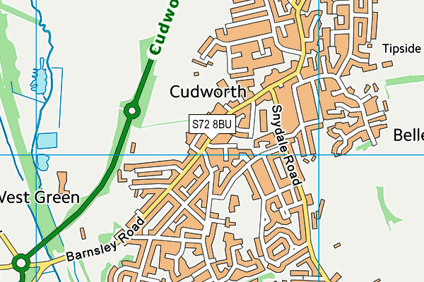 S72 8BU map - OS VectorMap District (Ordnance Survey)