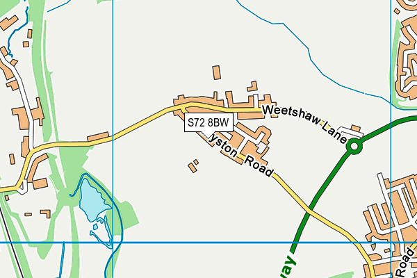 S72 8BW map - OS VectorMap District (Ordnance Survey)