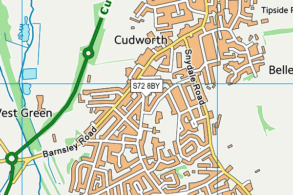 S72 8BY map - OS VectorMap District (Ordnance Survey)