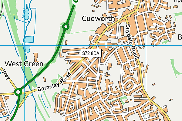 S72 8DA map - OS VectorMap District (Ordnance Survey)