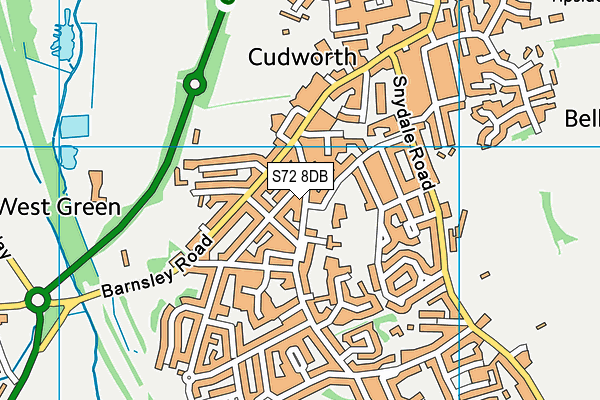 S72 8DB map - OS VectorMap District (Ordnance Survey)