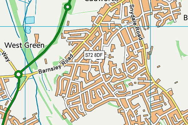 S72 8DF map - OS VectorMap District (Ordnance Survey)