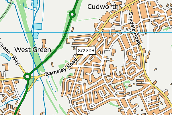 S72 8DH map - OS VectorMap District (Ordnance Survey)