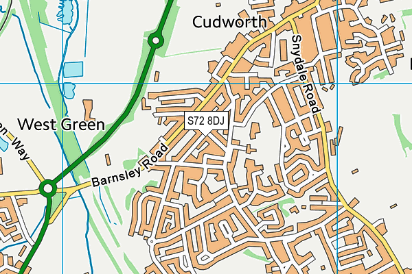 S72 8DJ map - OS VectorMap District (Ordnance Survey)