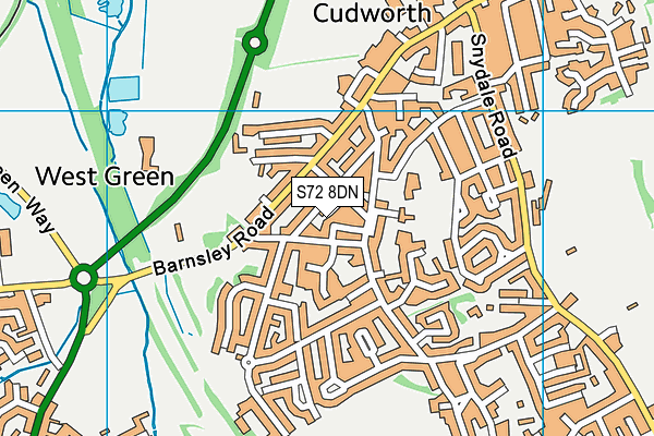 S72 8DN map - OS VectorMap District (Ordnance Survey)