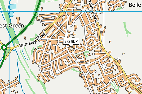 S72 8DP map - OS VectorMap District (Ordnance Survey)
