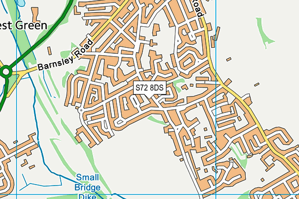S72 8DS map - OS VectorMap District (Ordnance Survey)
