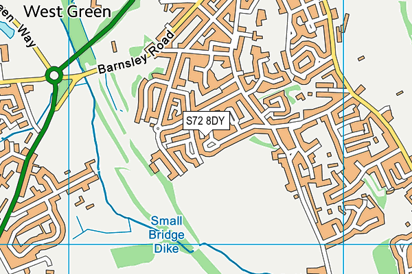 S72 8DY map - OS VectorMap District (Ordnance Survey)