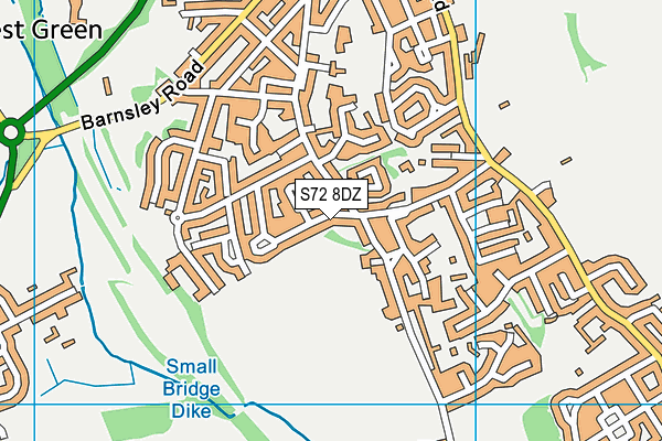 S72 8DZ map - OS VectorMap District (Ordnance Survey)