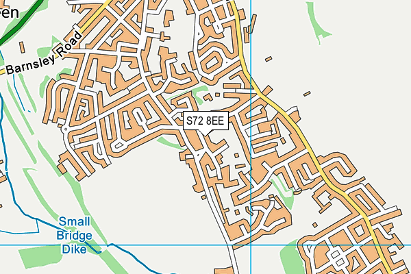 S72 8EE map - OS VectorMap District (Ordnance Survey)