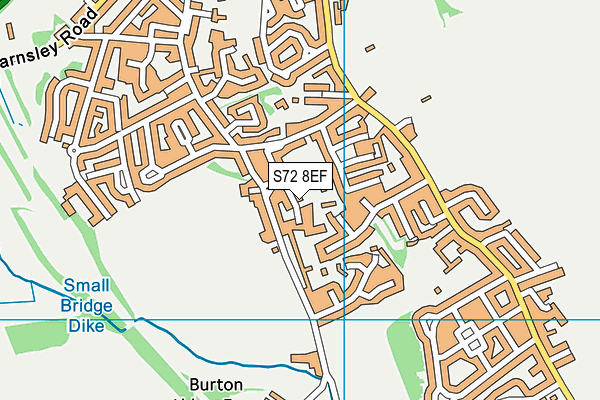 S72 8EF map - OS VectorMap District (Ordnance Survey)