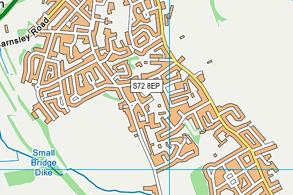 S72 8EP map - OS VectorMap District (Ordnance Survey)