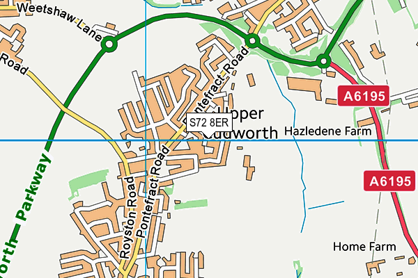 S72 8ER map - OS VectorMap District (Ordnance Survey)