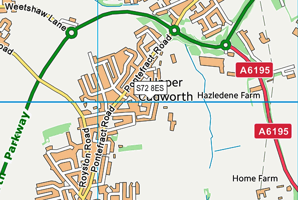 S72 8ES map - OS VectorMap District (Ordnance Survey)